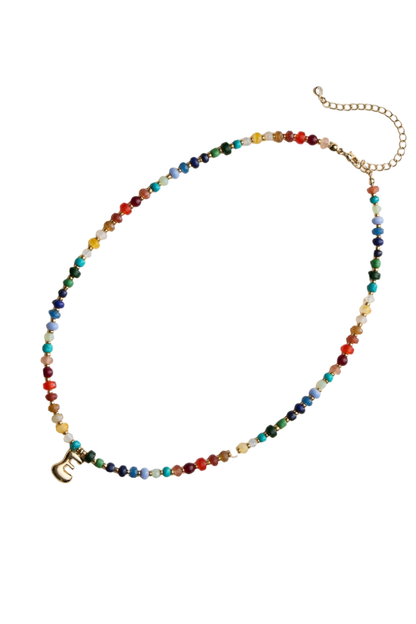 Colorful Beaded Initial Necklace