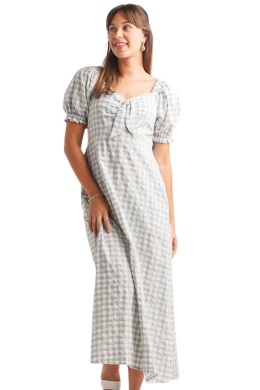 Sage Gingham Dress