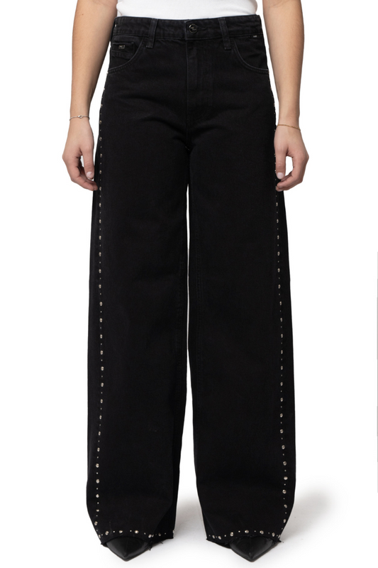 Studded Smoke Denim