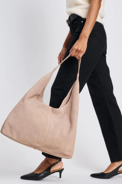 Amber Genuine Suede Hobo Bag
