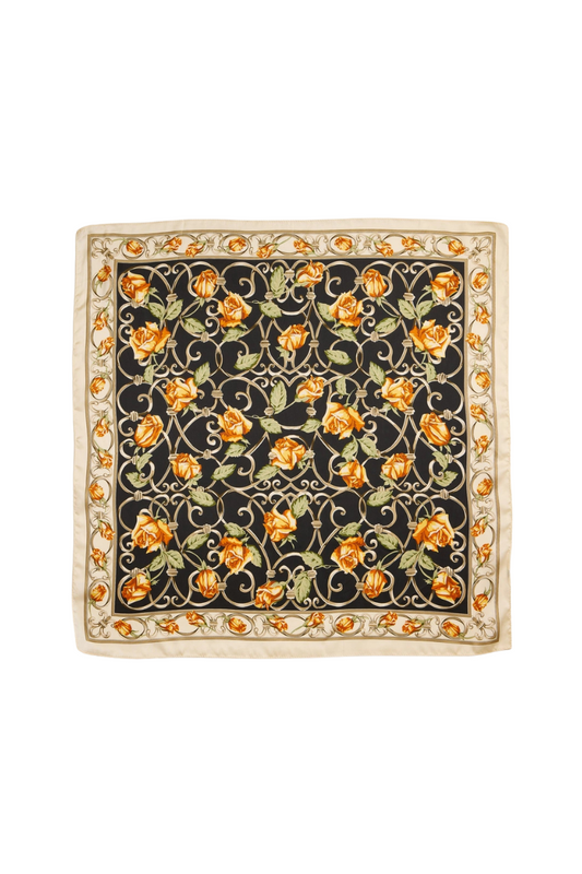 Silk Scarf | Black Baroque