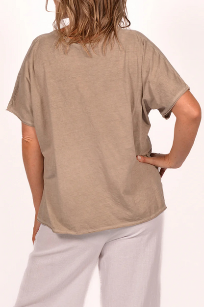 Linen V-Neck T-Shirt