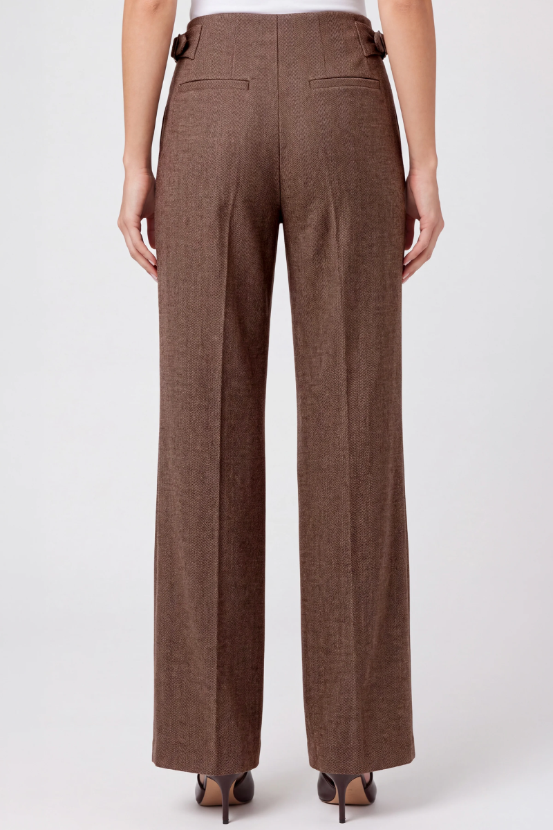 High Rise Pant | Chestnut Herringbone