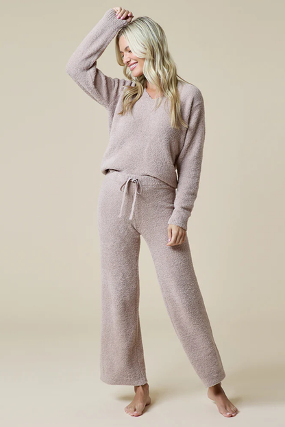 Marshmallow V-Neck Loungewear Set