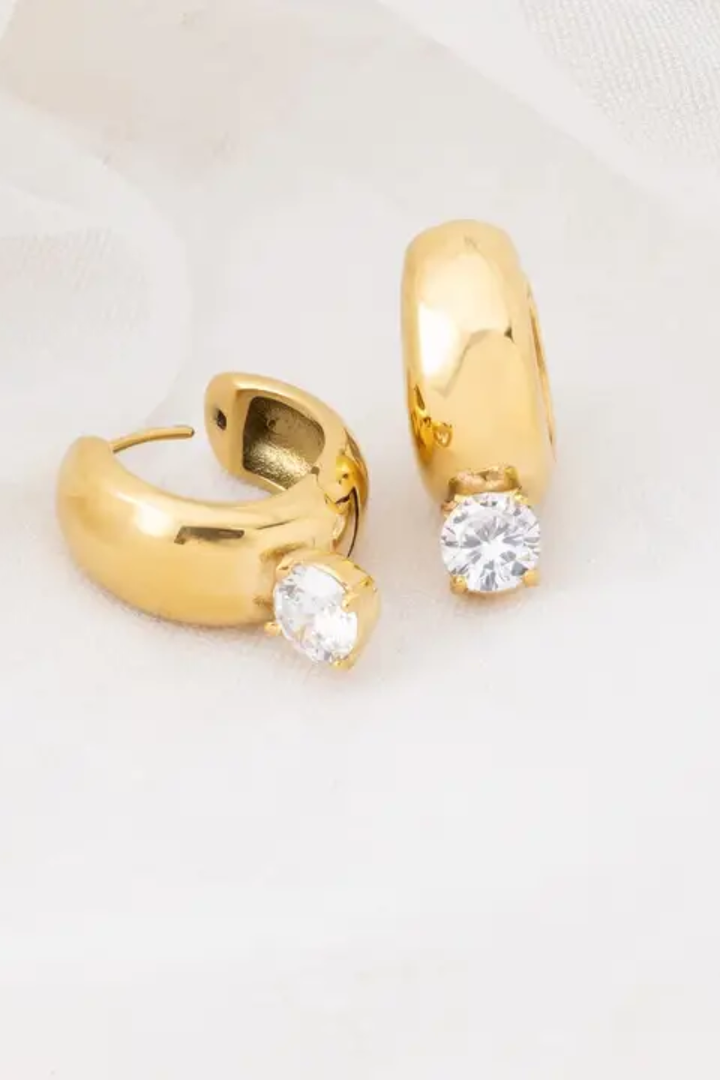 Chunky One Stone Earrings