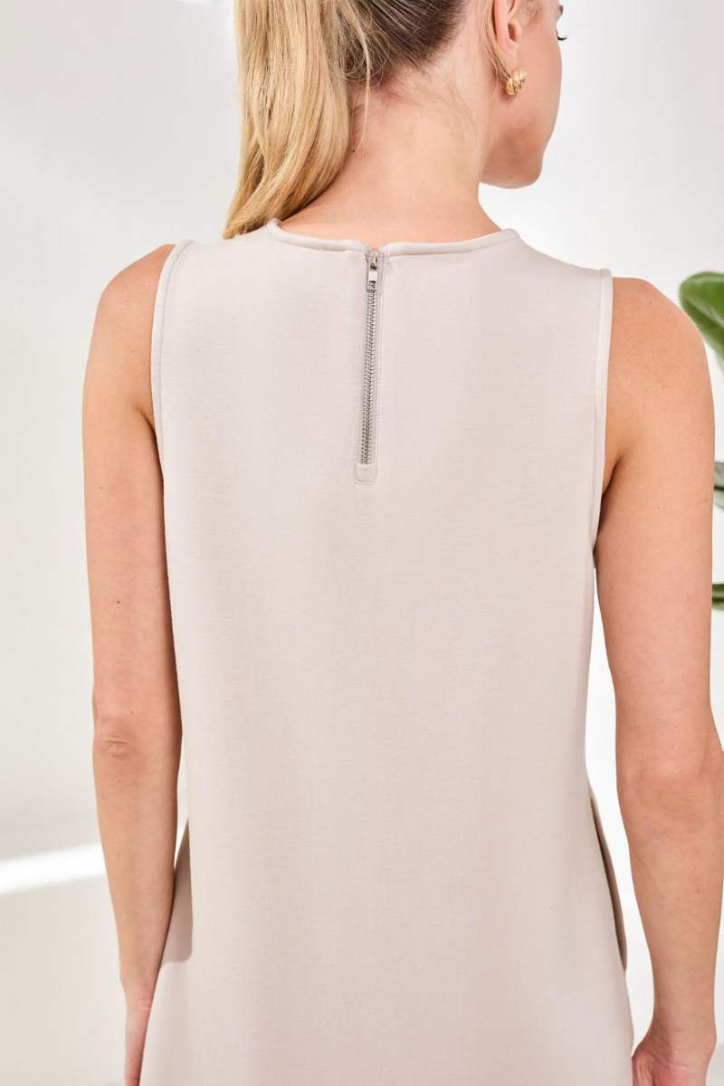 Scuba Dress with Zip Detail