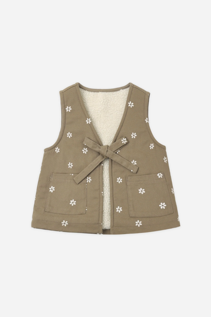 Embroidered Daisy Vest