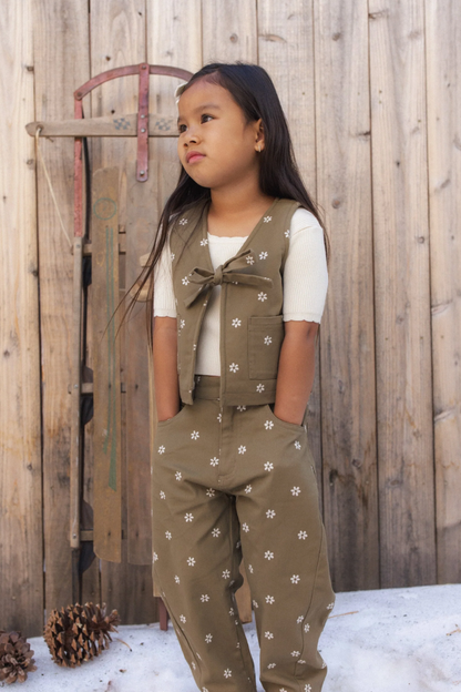 Embroidered Daisy Vest