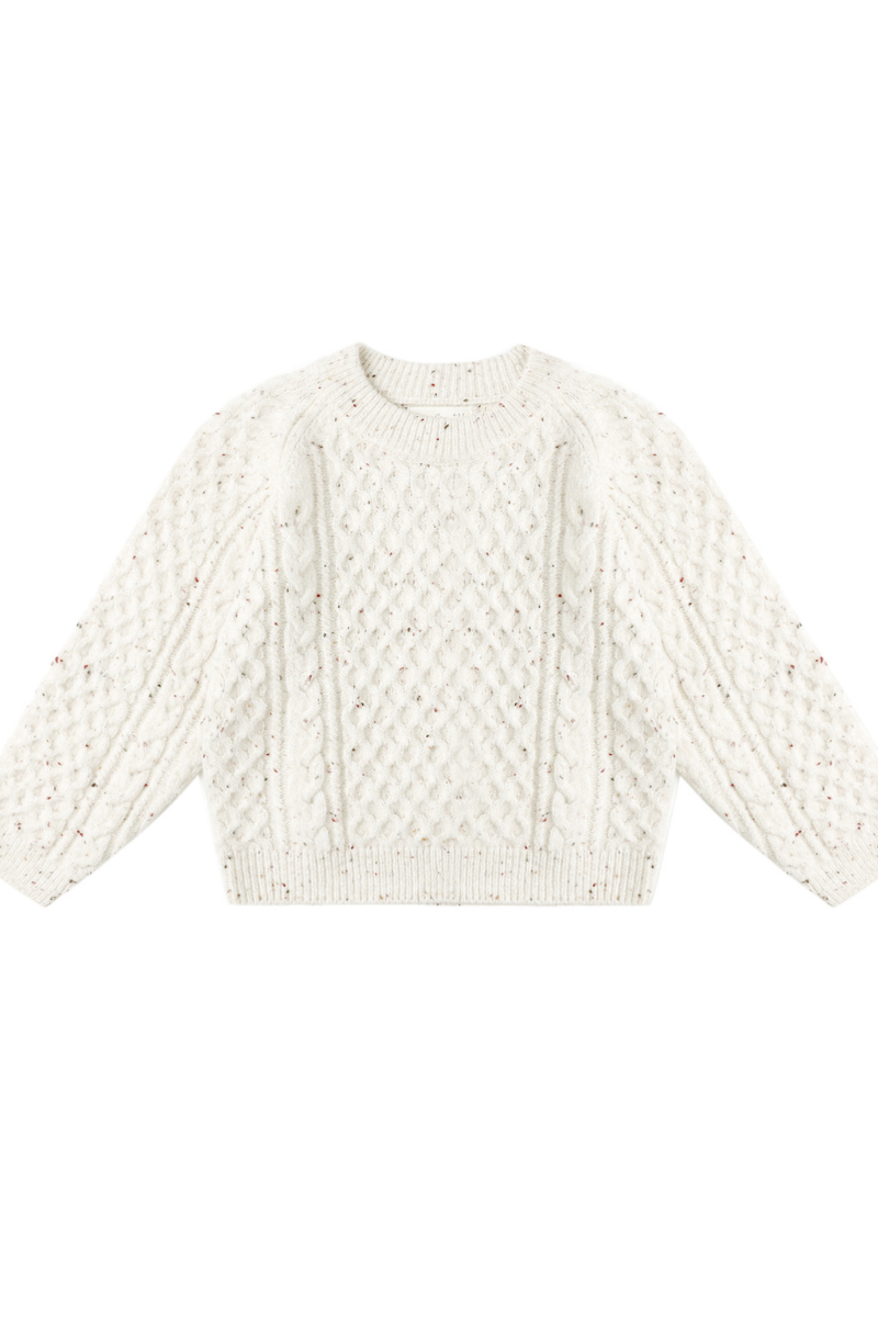 Speckled Cable Knit Sweater