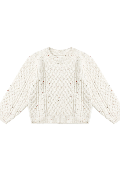 Speckled Cable Knit Sweater
