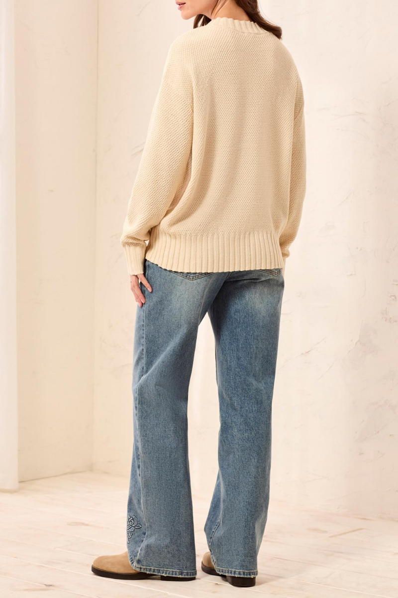 High Low Crewneck Sweater