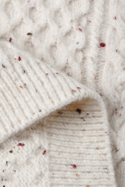 Speckled Cable Knit Sweater