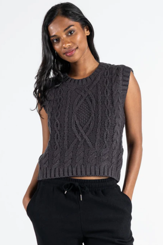 Knit Sweater Vest | Charcoal