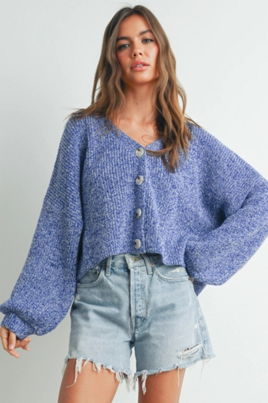 Buttoned V-Neck Cardigan