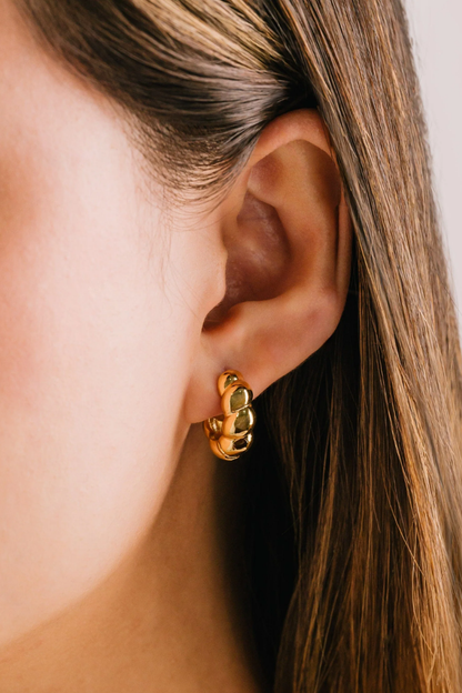 Croissant Puff Hoop Earrings