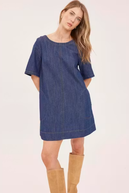 Penelope Dress | Dark Wash