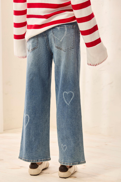 Sophia Heart Printed Jeans
