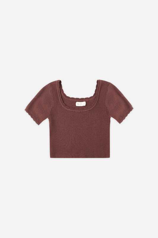 Scallop Tee | Burgundy