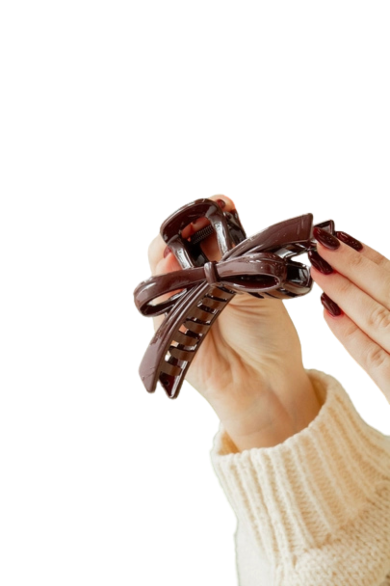 Bow Claw Clip | Burgundy