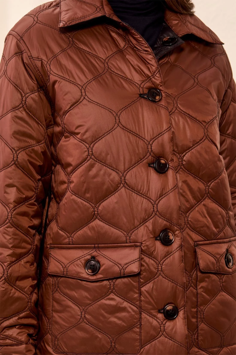 Quilted Reversible Jacket | Black, Brown