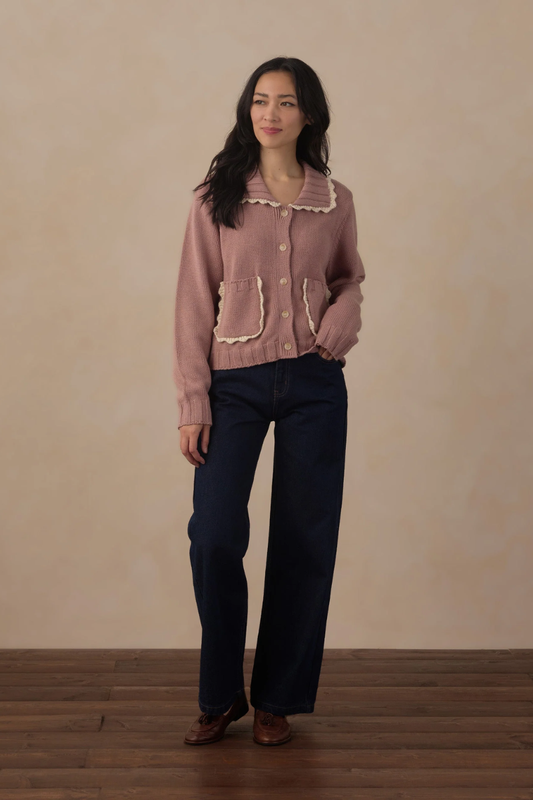Rosewood Collared Cardigan