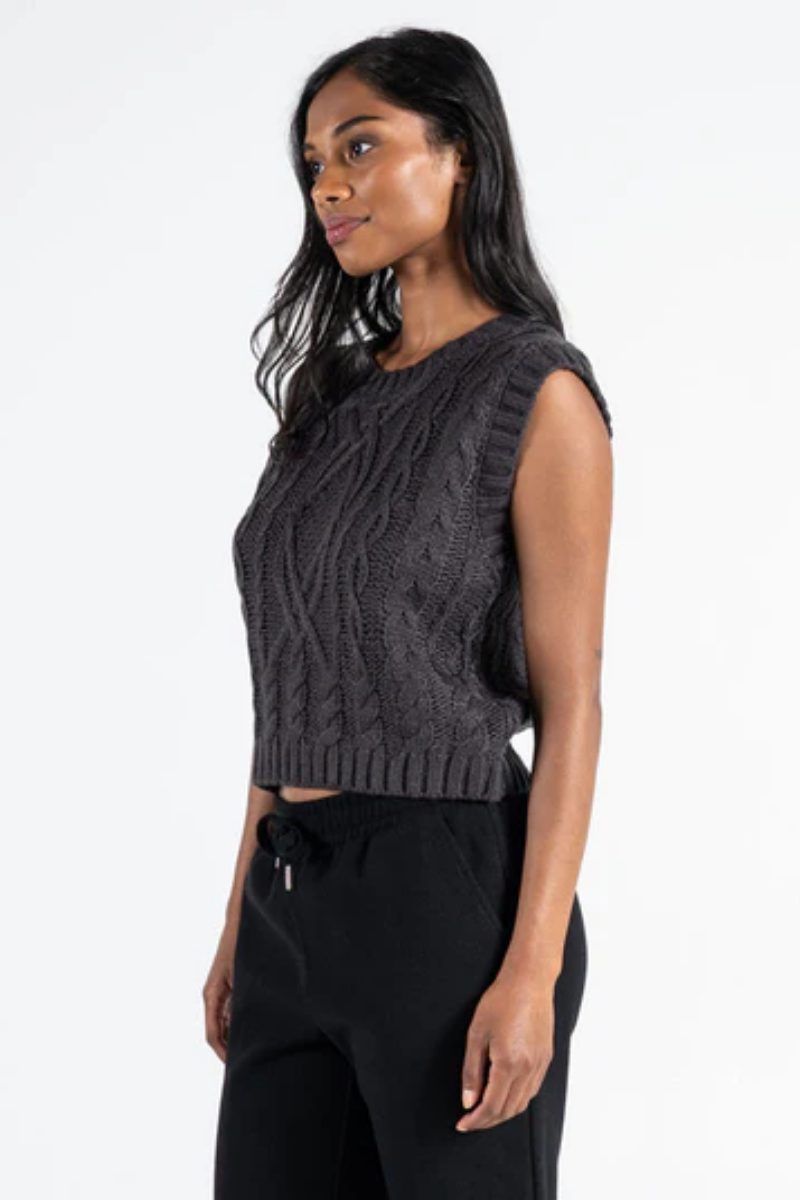 Knit Sweater Vest | Charcoal