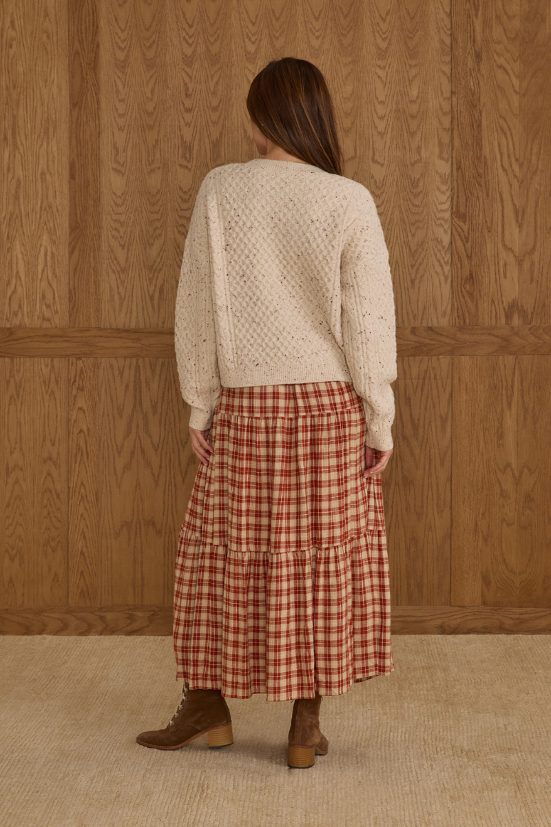 Speckled Cable Knit Sweater