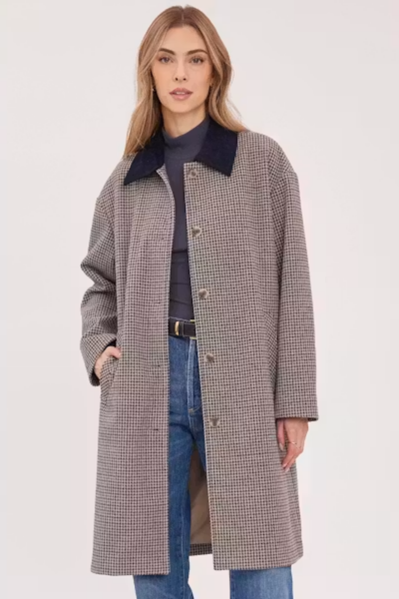 Millie Coat | Navy Tweed