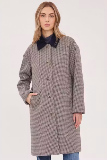Millie Coat | Navy Tweed