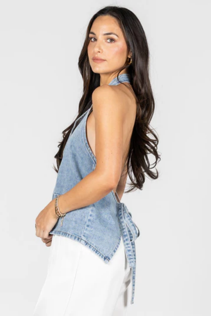 Denim Halter Top