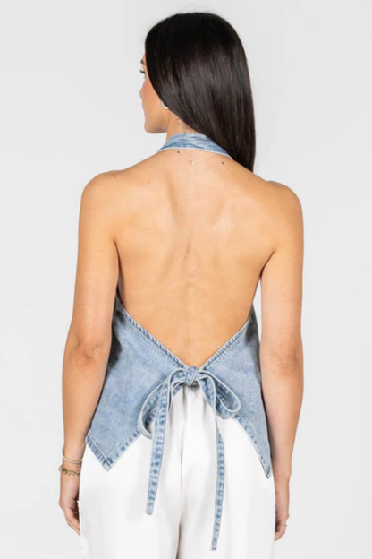 Denim Halter Top