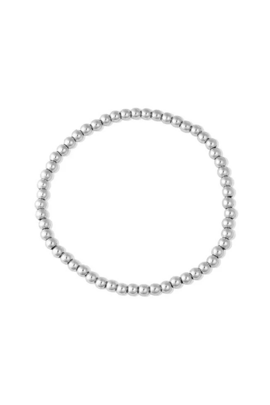 Silver Beaded Stretch Bracelet