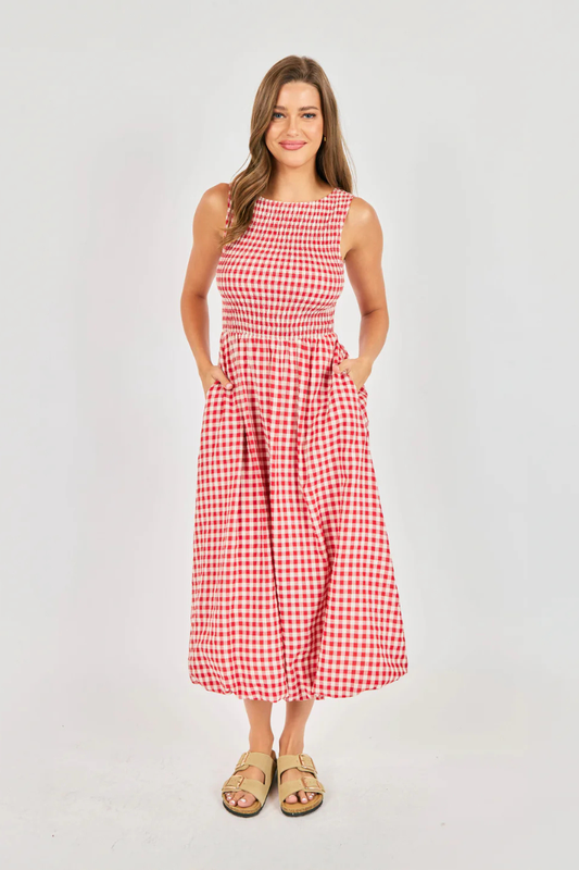 Apple Butter Gingham Dress