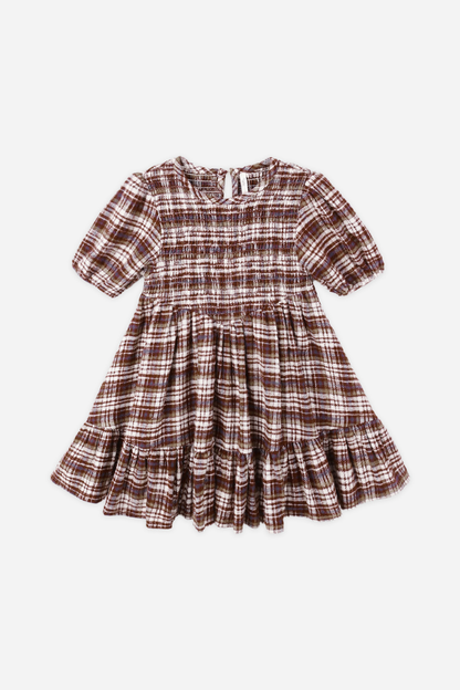 India Dress | Burgundy Plaid