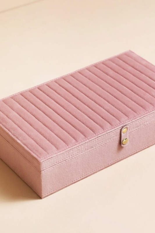 Quilted Jewelry Case | Dusty Pink