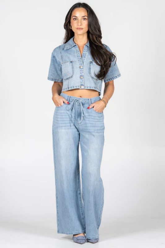 Denim Wide Leg Pant