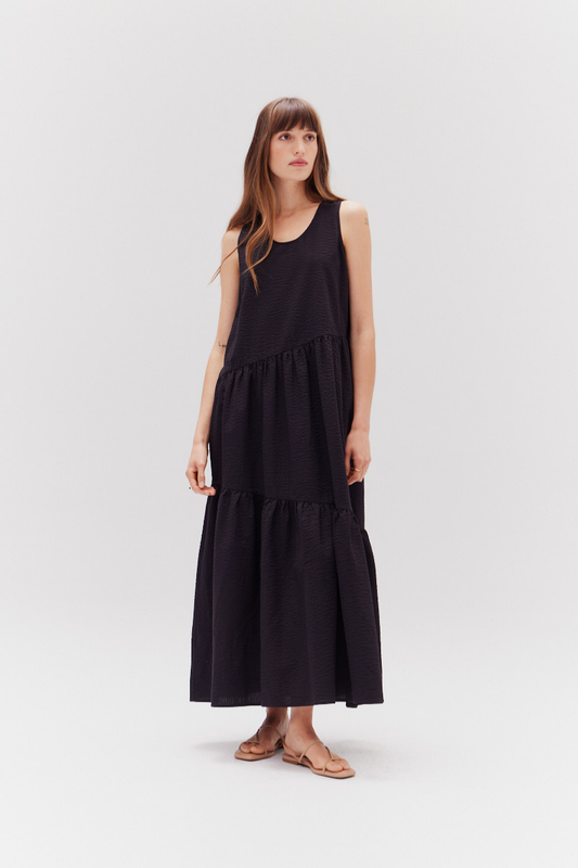 Unbalanced Tiered Maxi Dress