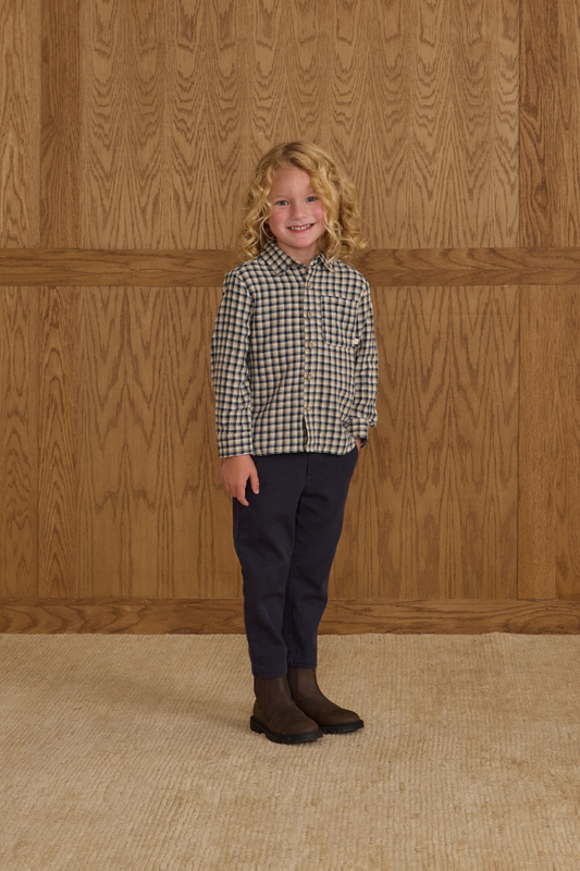 Collared Button up | Navy Check