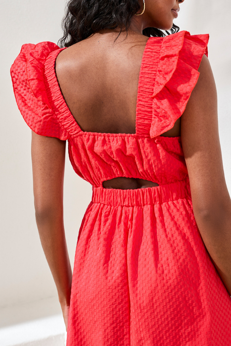 Textured Dress with Cut outs