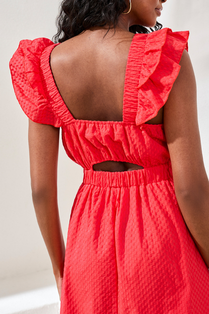 Textured Dress with Cut outs