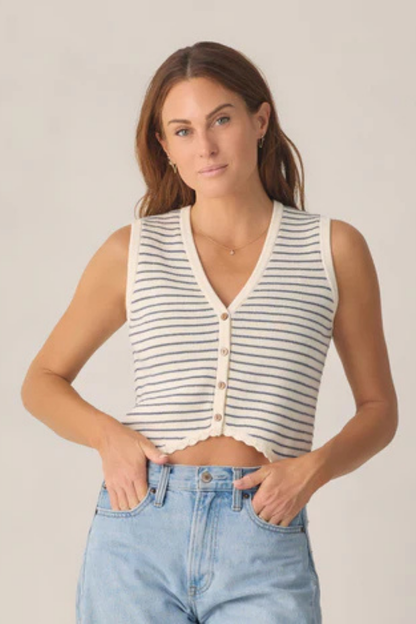 Knit Vest | Marine Stripe