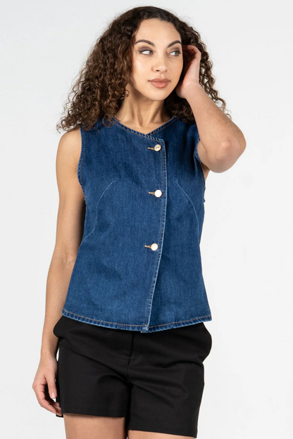 Button Down Denim Vest