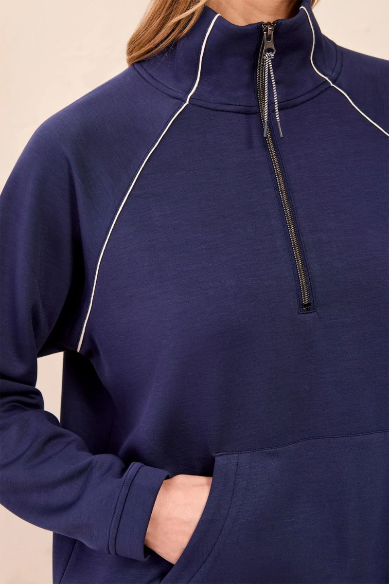 Athleisure Quarter Zip with Contrast Trim
