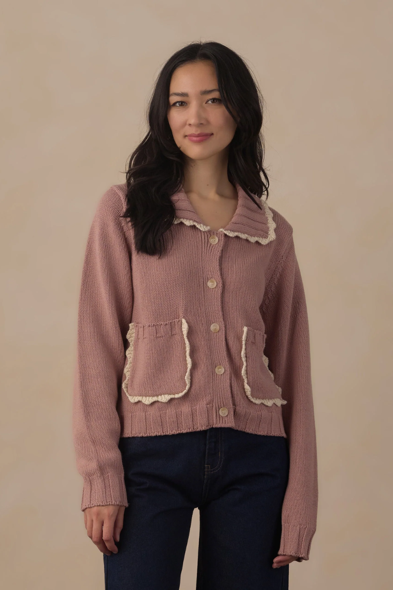 Rosewood Collared Cardigan