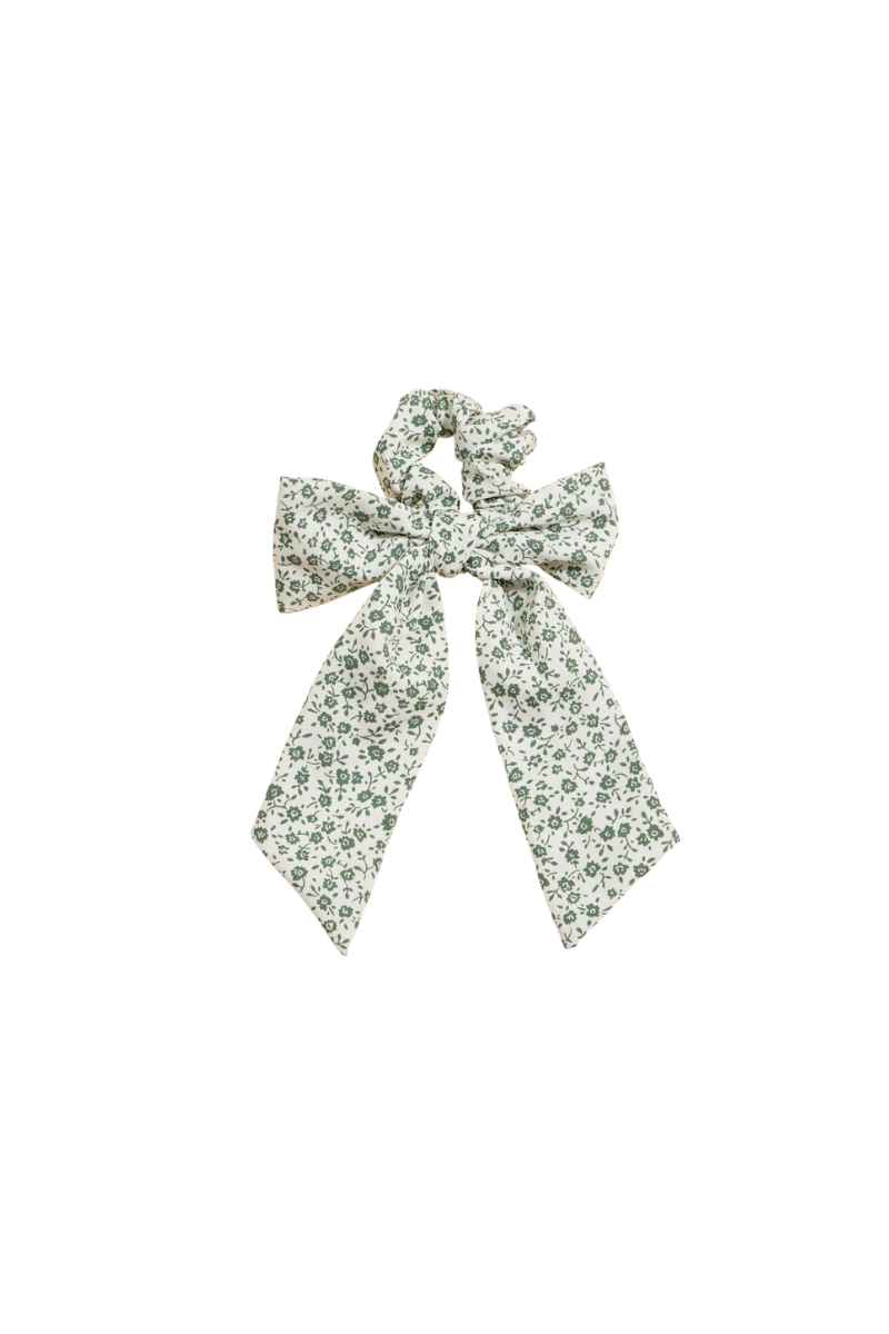 Floral Bow Scrunchie | Olive