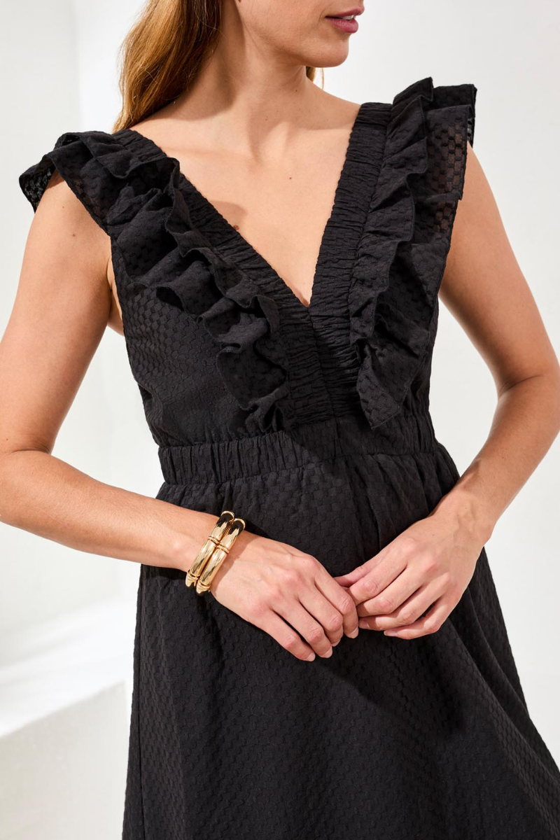 Textured Dress with Cut outs
