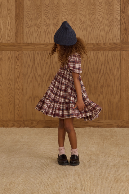 India Dress | Burgundy Plaid