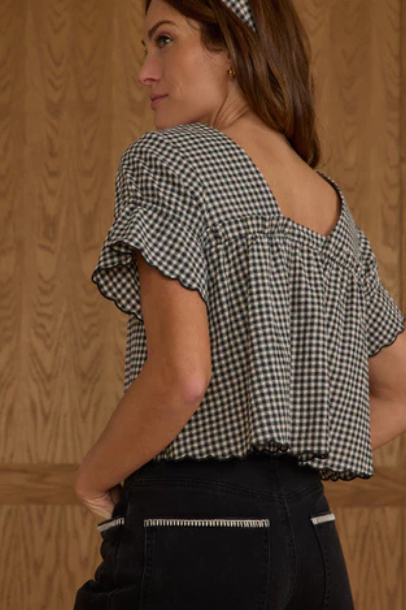 Francie Blouse | Black Gingham
