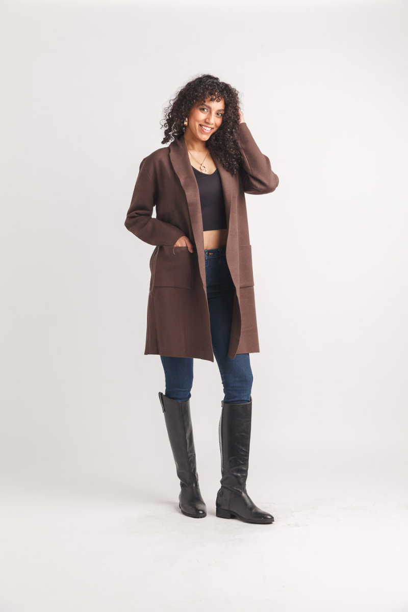 Long Cardigan with Lapel