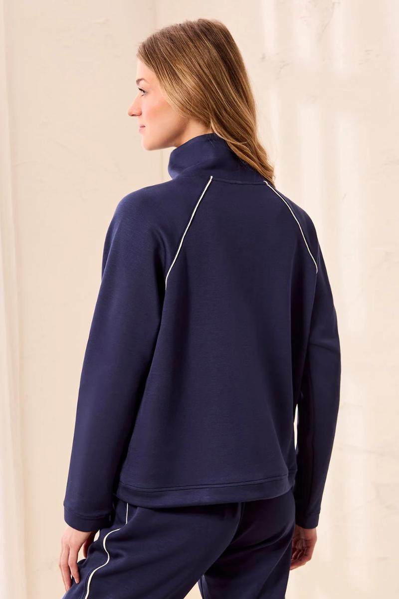 Athleisure Quarter Zip with Contrast Trim